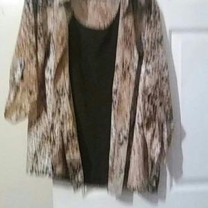 Cheetah print shirt black top connected under it